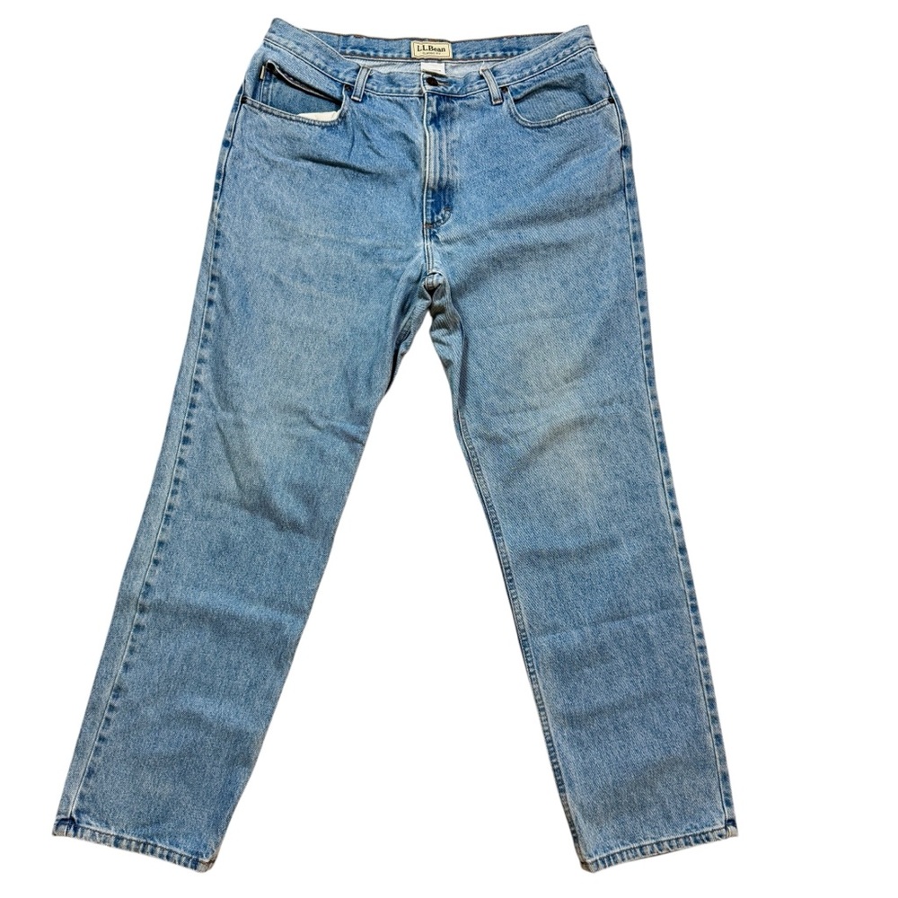 L.L.Bean Classic Fit Vintage 100% Cotton Light Wash Jeans Men’s Size 37x32 Denim